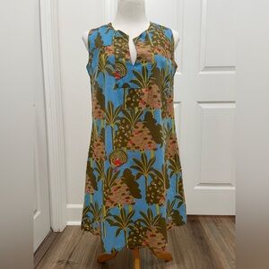 Kashish Tropical Block Print Sleeveless Dress size- s/m.